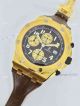 Fake Audemars Piguet Watch Black Face Yellow Gold  Brown Leather (3)_th.jpg